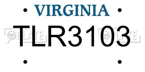 TLR3103 Virginia License Plate