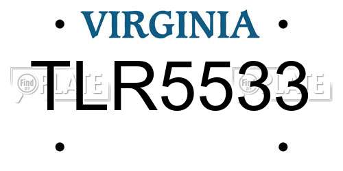 TLR5533 Virginia License Plate