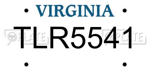 TLR5541 Virginia License Plate