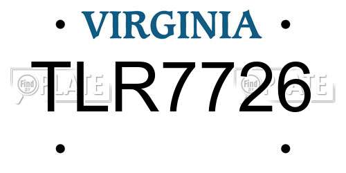 TLR7726 Virginia License Plate