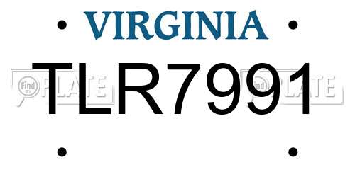 TLR7991 Virginia License Plate
