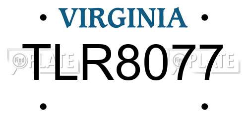 TLR8077 Virginia License Plate