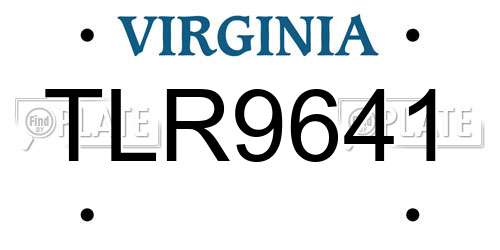TLR9641 Virginia License Plate