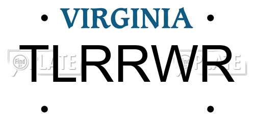 TLRRWR Virginia License Plate