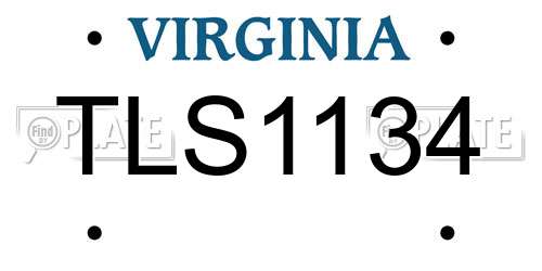 TLS1134 Virginia License Plate