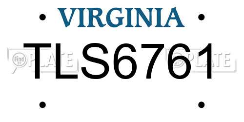 TLS6761 Virginia License Plate
