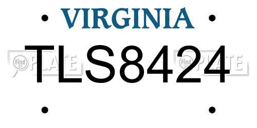 TLS8424 Virginia License Plate