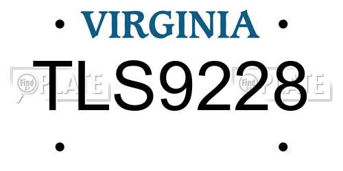 TLS9228 Virginia License Plate