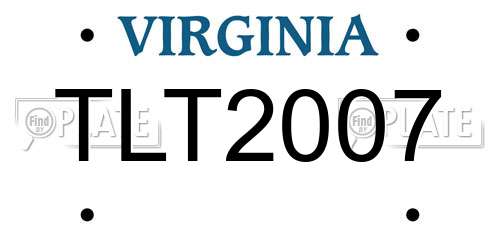 TLT2007 Virginia License Plate