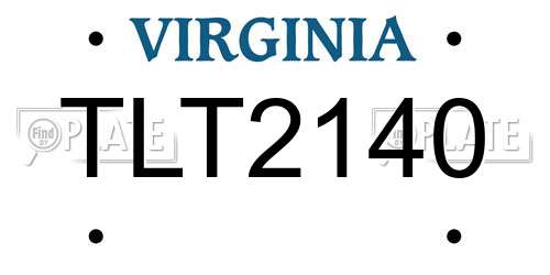 TLT2140 Virginia License Plate