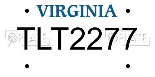 TLT2277 Virginia License Plate