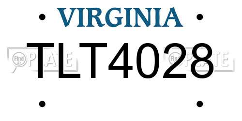 TLT4028 Virginia License Plate