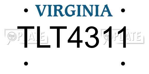 TLT4311 Virginia License Plate