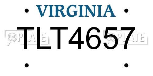 TLT4657 Virginia License Plate