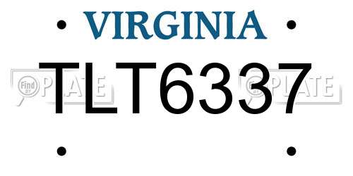 TLT6337 Virginia License Plate
