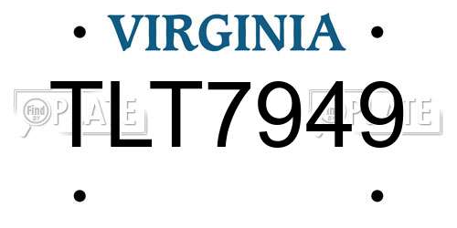 TLT7949 Virginia License Plate