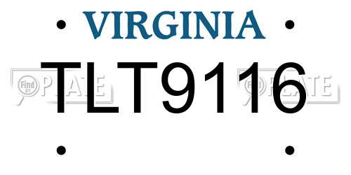 TLT9116 Virginia License Plate