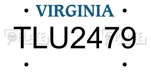 TLU2479 Virginia License Plate
