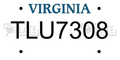 TLU7308 Virginia License Plate