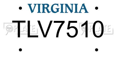 TLV7510 Virginia License Plate