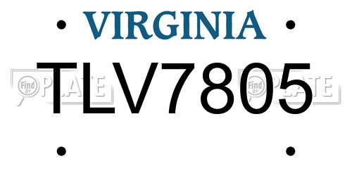 TLV7805 Virginia License Plate