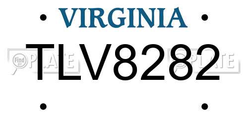 TLV8282 Virginia License Plate