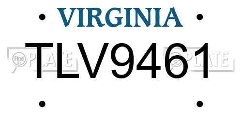TLV9461 Virginia License Plate