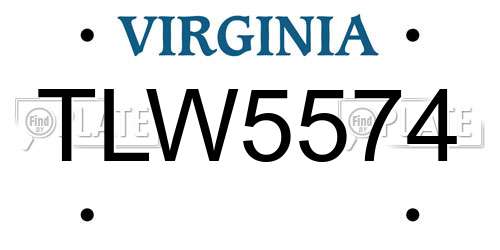 TLW5574 Virginia License Plate