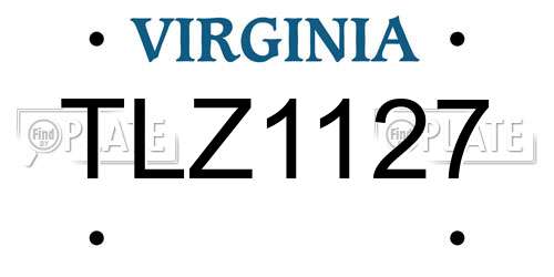 TLZ1127 Virginia License Plate