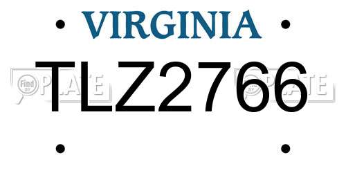 TLZ2766 Virginia License Plate