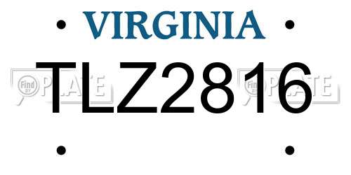 TLZ2816 Virginia License Plate