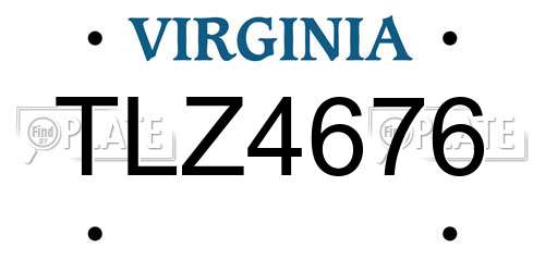 TLZ4676 Virginia License Plate