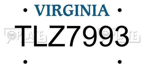 TLZ7993 Virginia License Plate