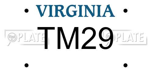 TM29 Virginia License Plate