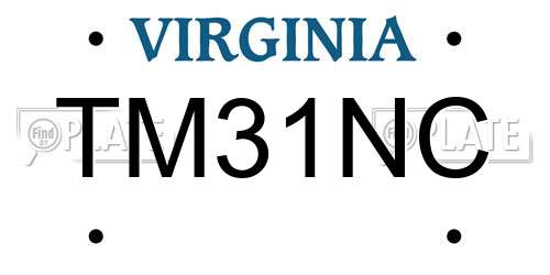 TM31NC Virginia License Plate