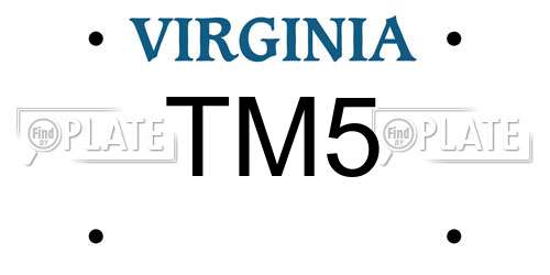 TM5 Virginia License Plate