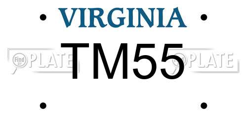 TM55 Virginia License Plate