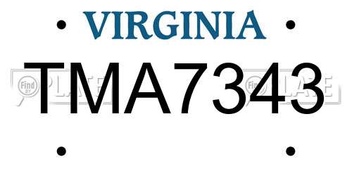 TMA7343 Virginia License Plate