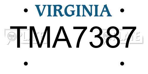 TMA7387 Virginia License Plate