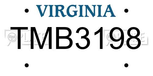 TMB3198 Virginia License Plate
