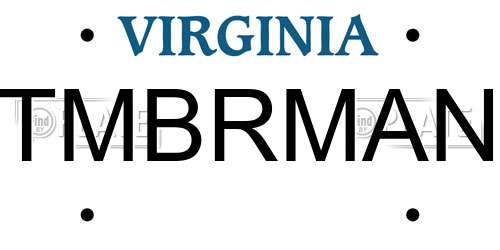 TMBRMAN Virginia License Plate