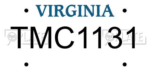 TMC1131 Virginia License Plate