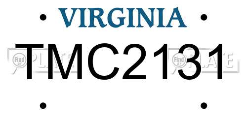 TMC2131 Virginia License Plate