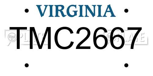 TMC2667 Virginia License Plate