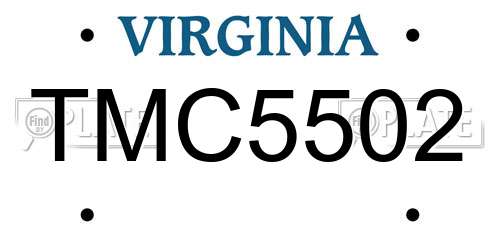 TMC5502 Virginia License Plate