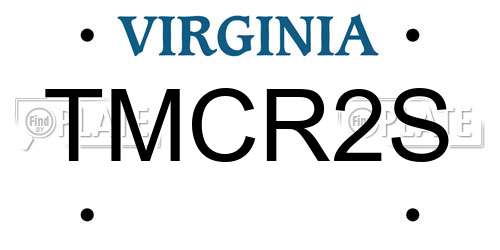 TMCR2S Virginia License Plate