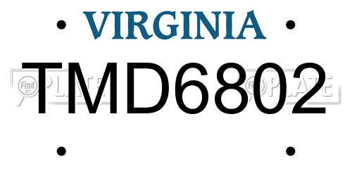 TMD6802 Virginia License Plate