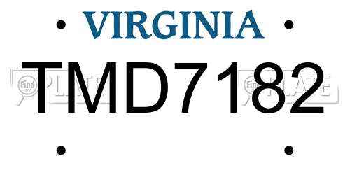 TMD7182 Virginia License Plate