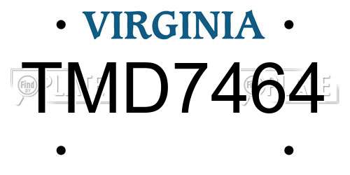 TMD7464 Virginia License Plate