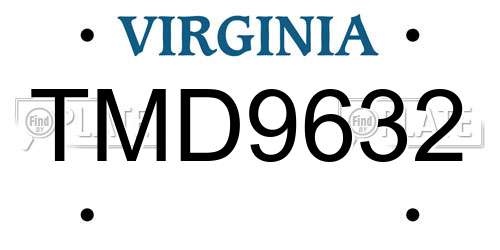 TMD9632 Virginia License Plate